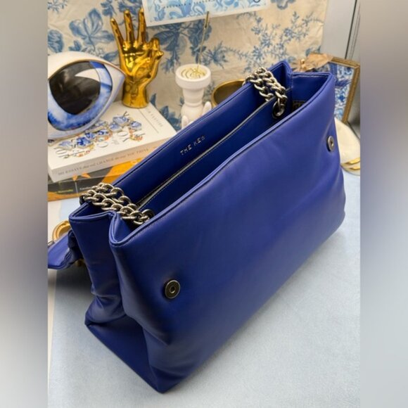 🆕 KURT GEIGER LONDON 🧿 NWT XXL Kew Leather Bag, Deep Blue - Picture 12 of 15
